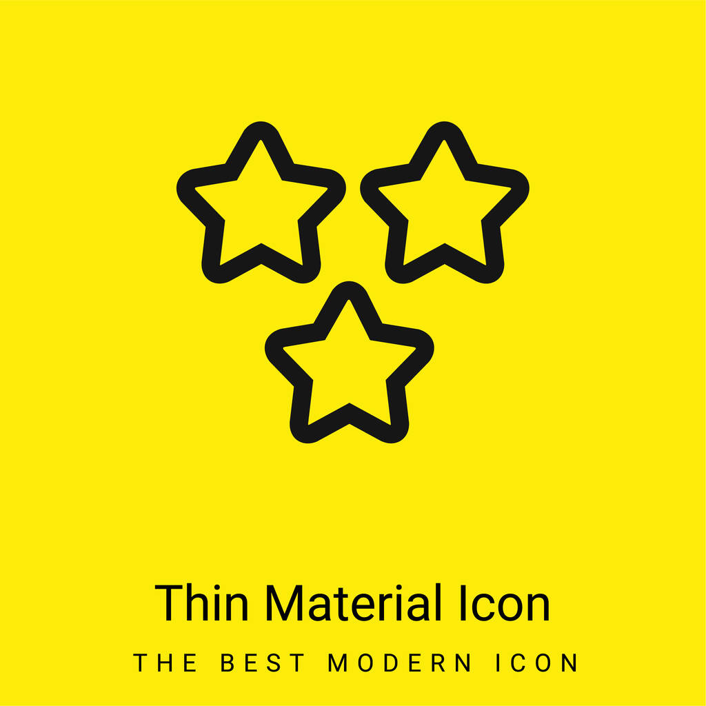 3つ星の概要最小限の明るい黄色の材料アイコン ロイヤリティフリーのベクターグラフィック画像