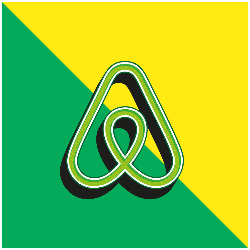 Airbnb Green and yellow modern 3d vector icon logo - Vector, Image
