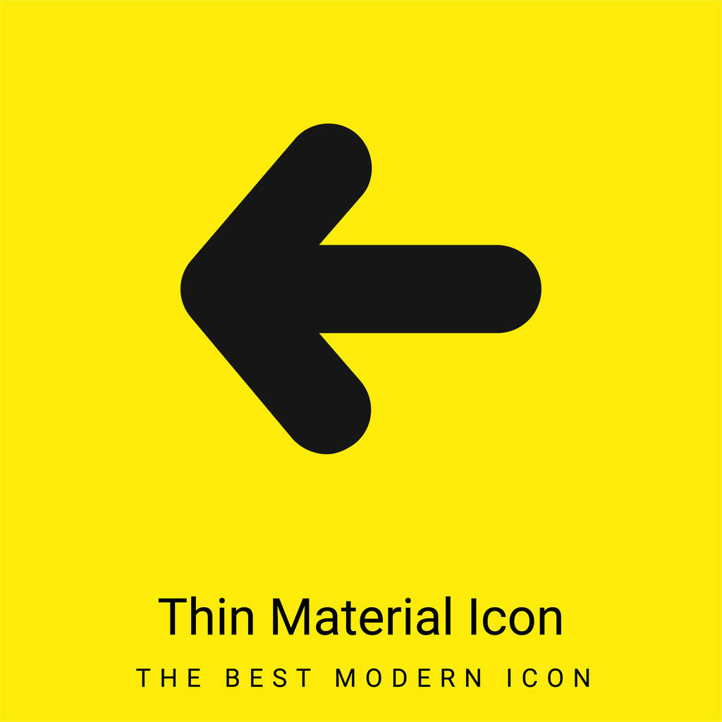 Nyíl mutatva balra minimális fényes sárga anyag ikon - Vektor, kép