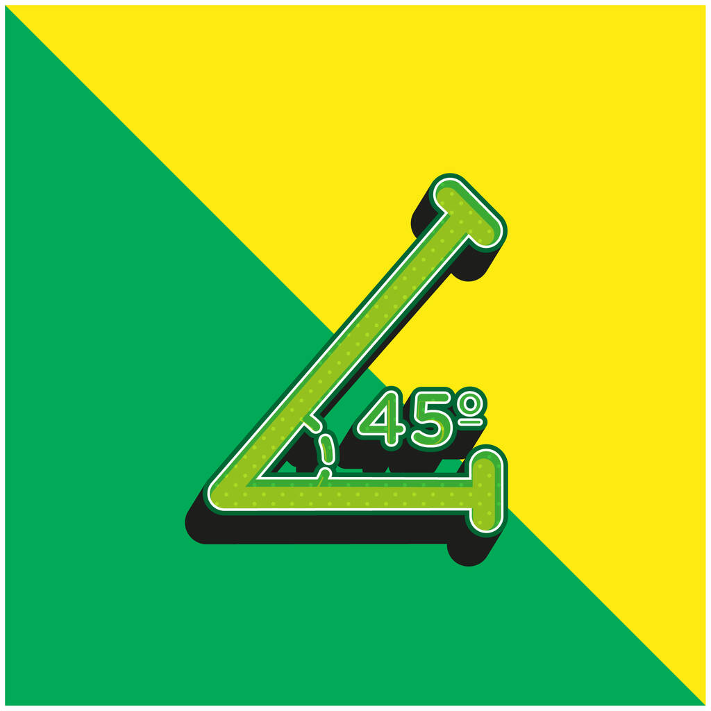45度の急性角度緑と黄色の近代的な3Dベクトルアイコンのロゴ - ベクター画像