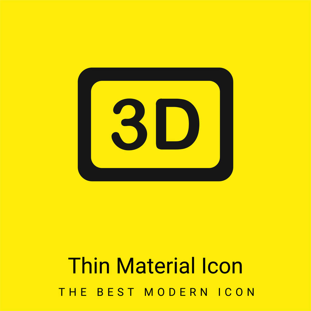 3D Movie minimaalinen kirkkaan keltainen materiaali kuvake - Vektori, kuva