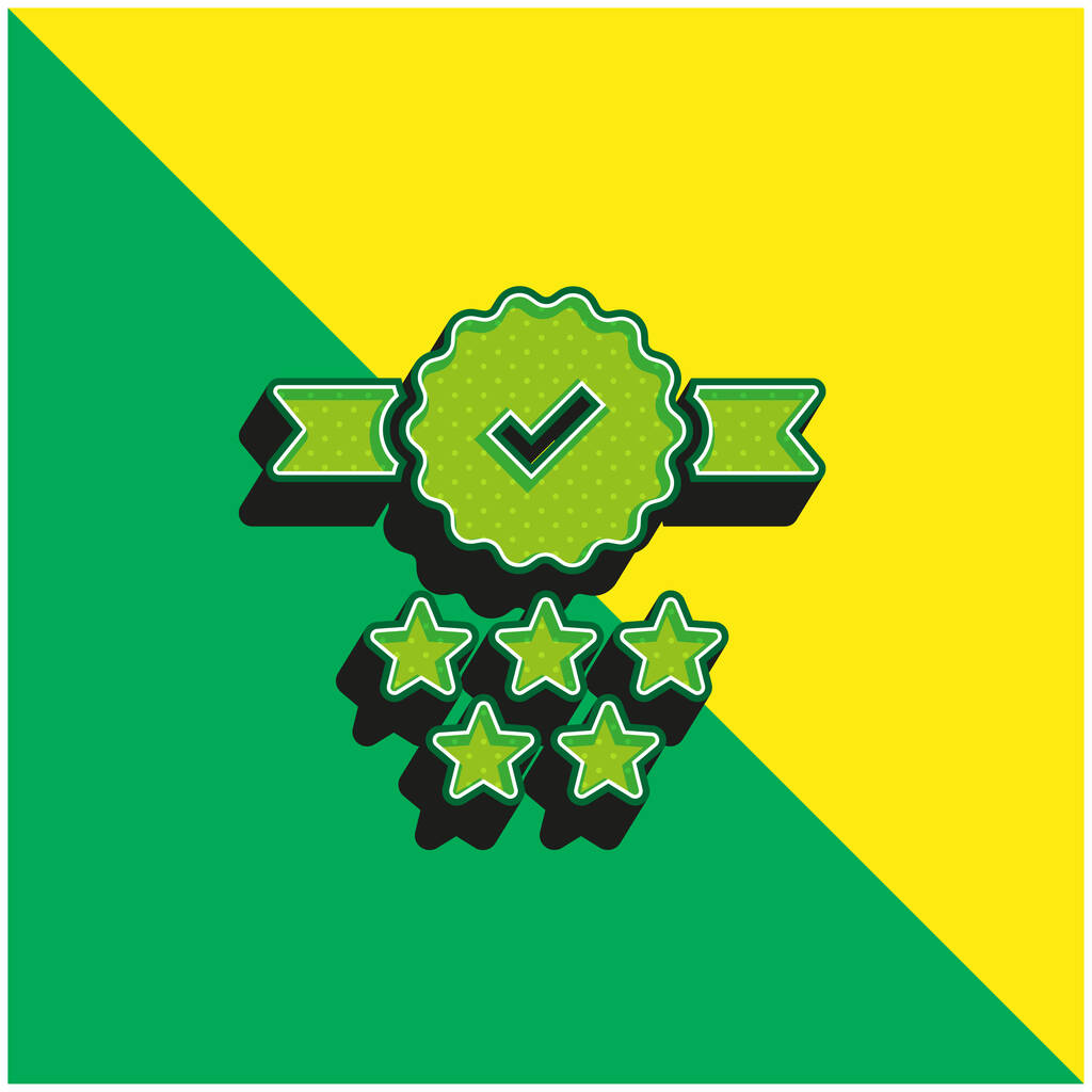 Jelvény Zöld és sárga modern 3D vektor ikon logó - Vektor, kép