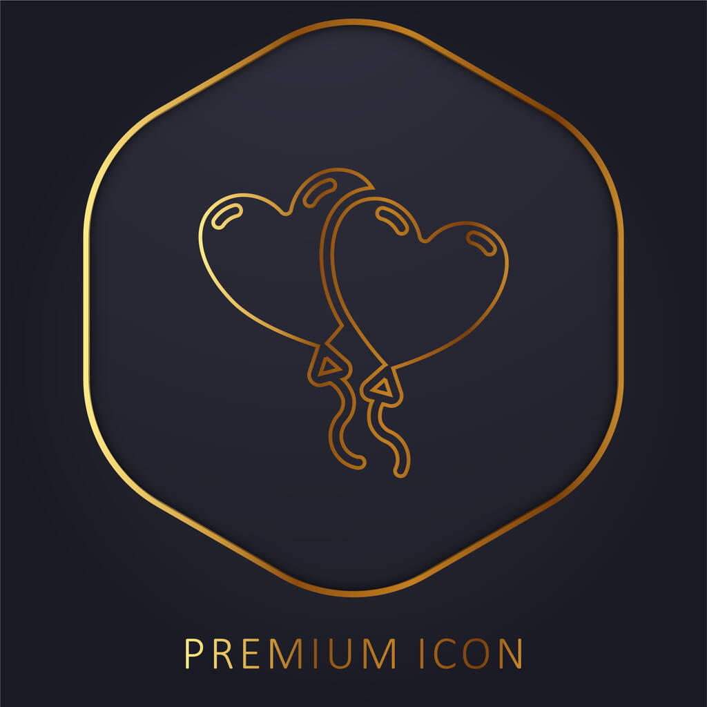 Balões linha dourada logotipo premium ou ícone - Vetor, Imagem