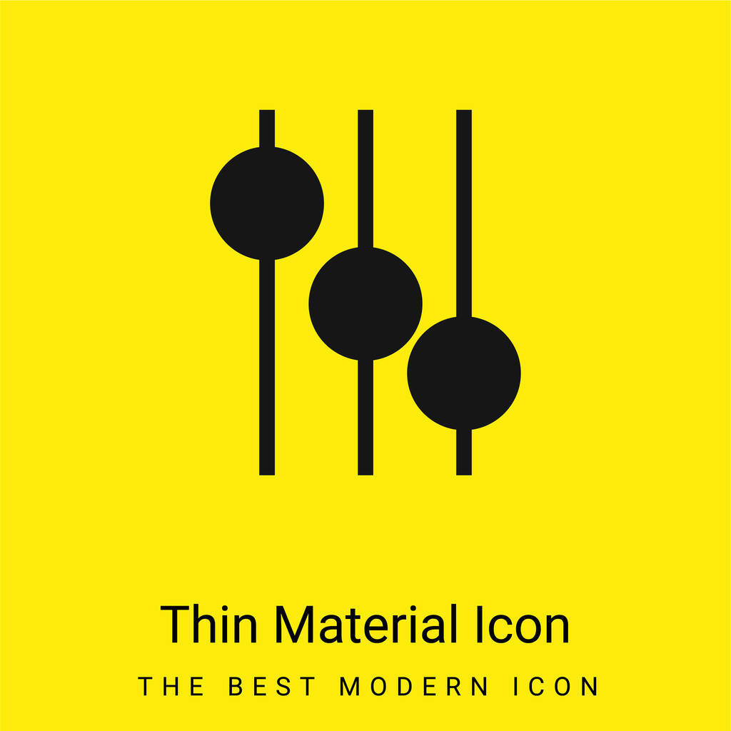 Misturador de áudio Controla ícone de material amarelo brilhante mínimo - Vetor, Imagem