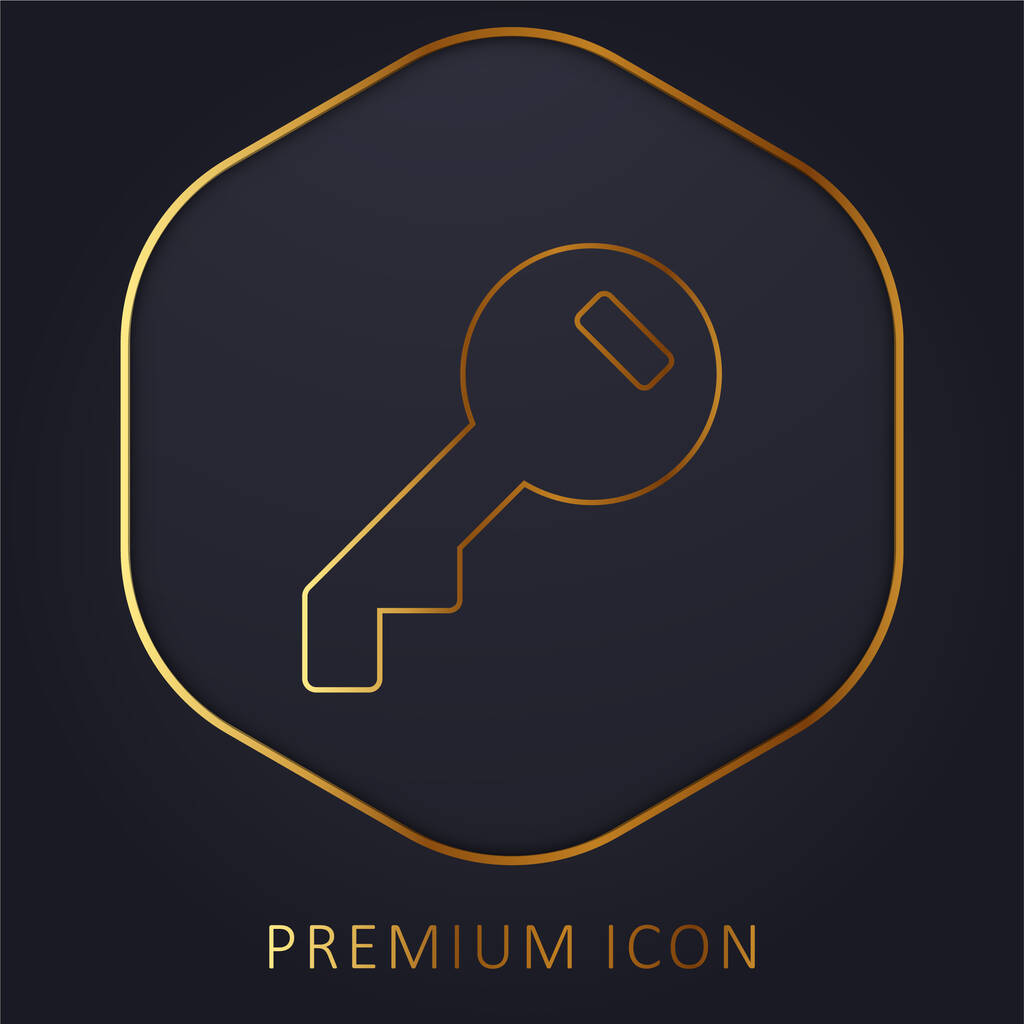 Ключ доступу Заповнений круглий інструмент Золота лінія преміум логотип або піктограма
 - Вектор, зображення