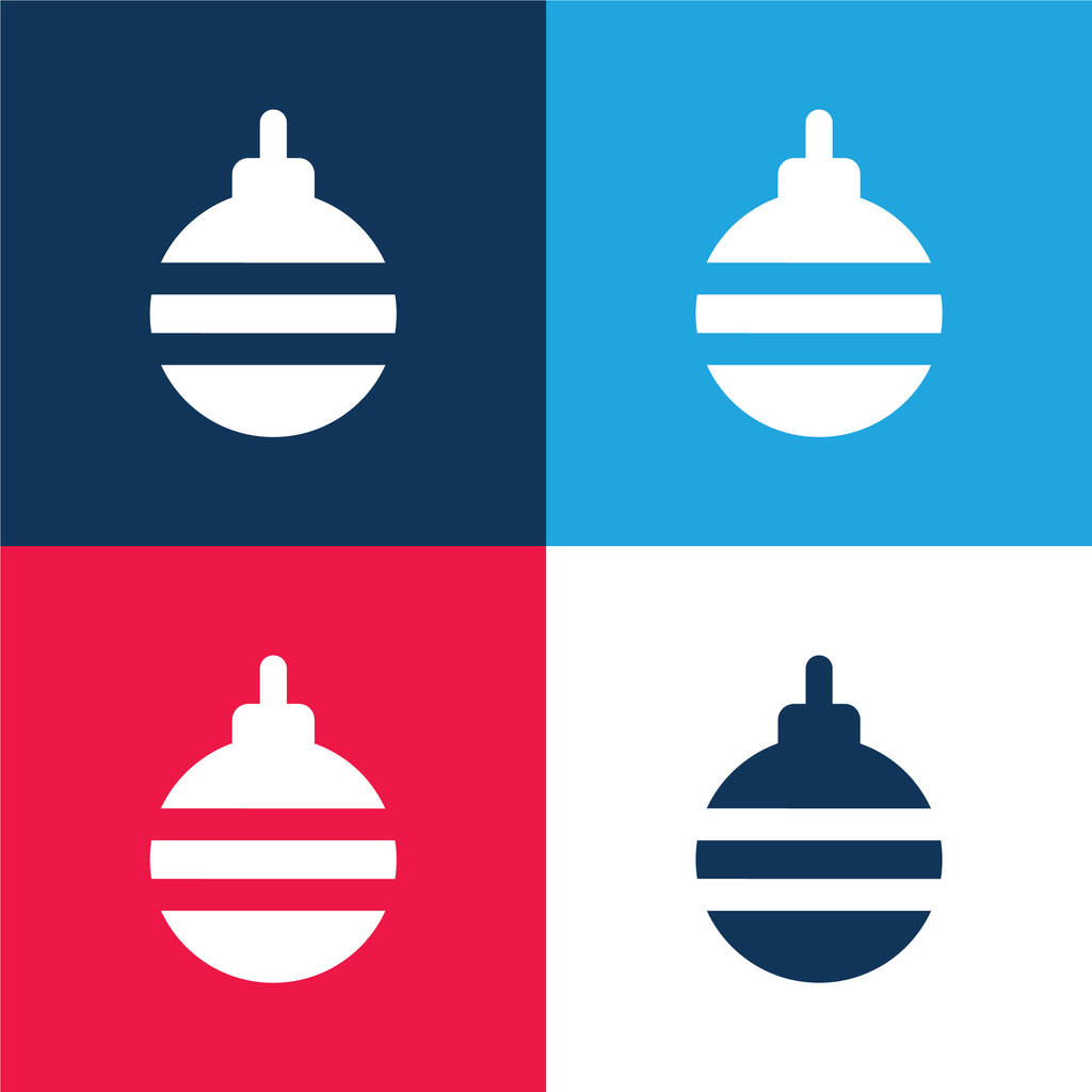 Cetka modrá a červená čtyři barvy minimální ikona nastavena - Vektor, obrázek