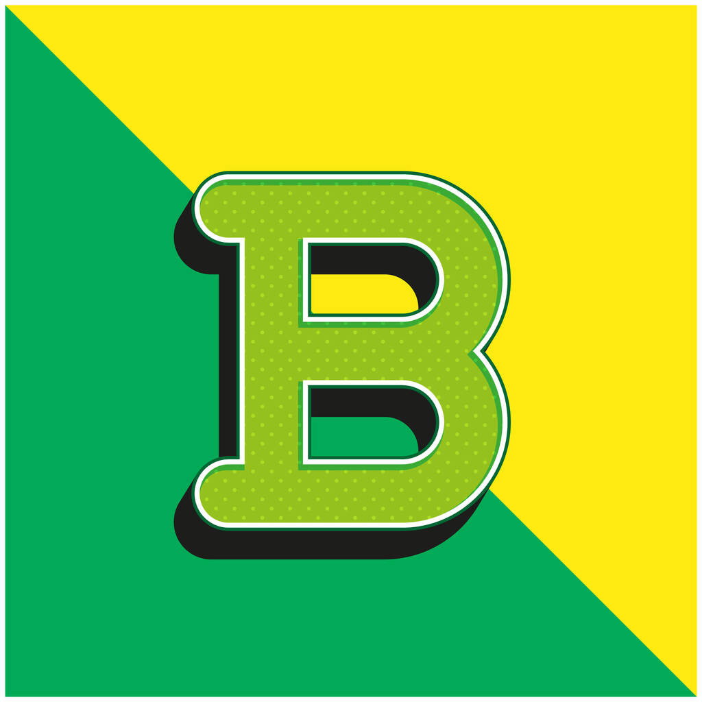 Negrito verde e amarelo moderno logotipo vetor 3d ícone - Vetor, Imagem