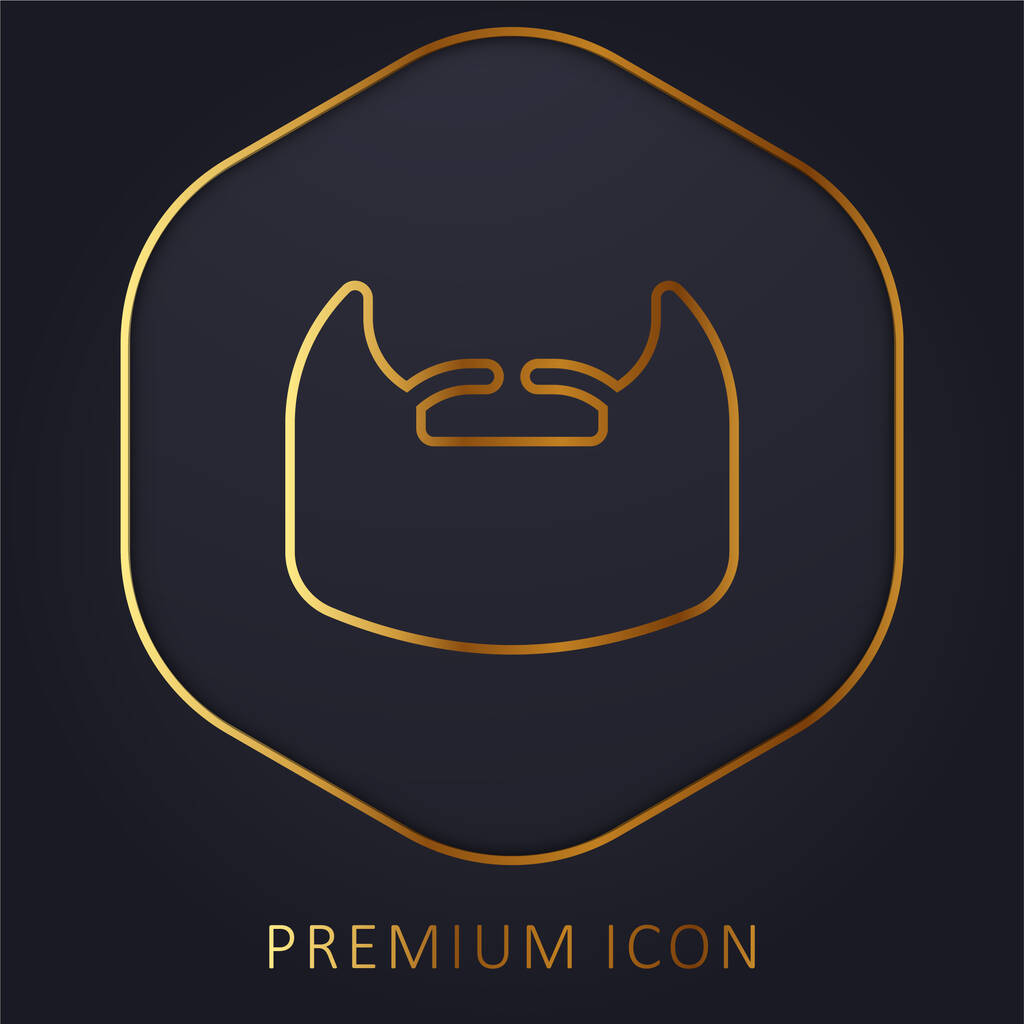 Baard gouden lijn premium logo of pictogram - Vector, afbeelding
