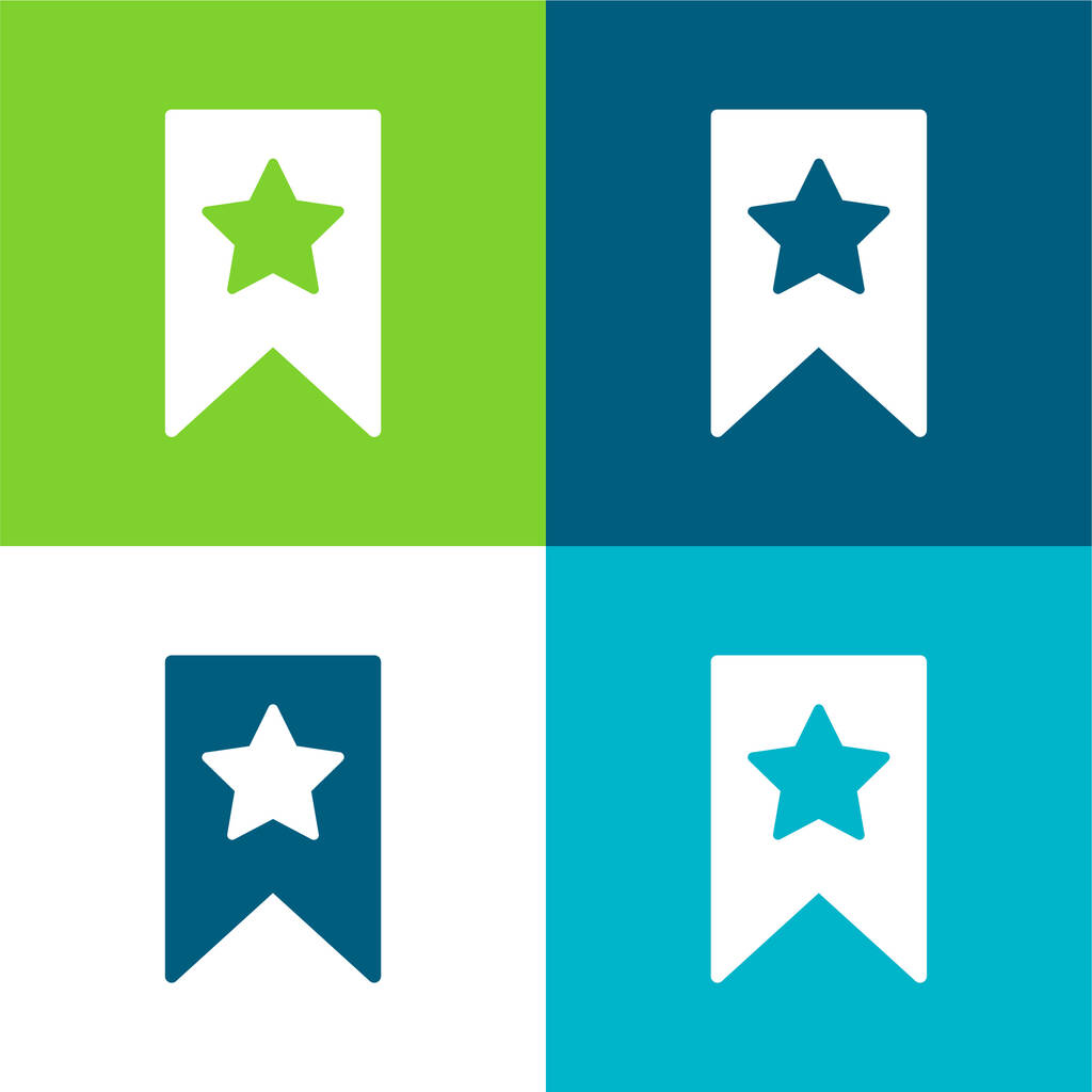 Zakładka Płaskie cztery kolory minimalny zestaw ikon - Wektor, obraz