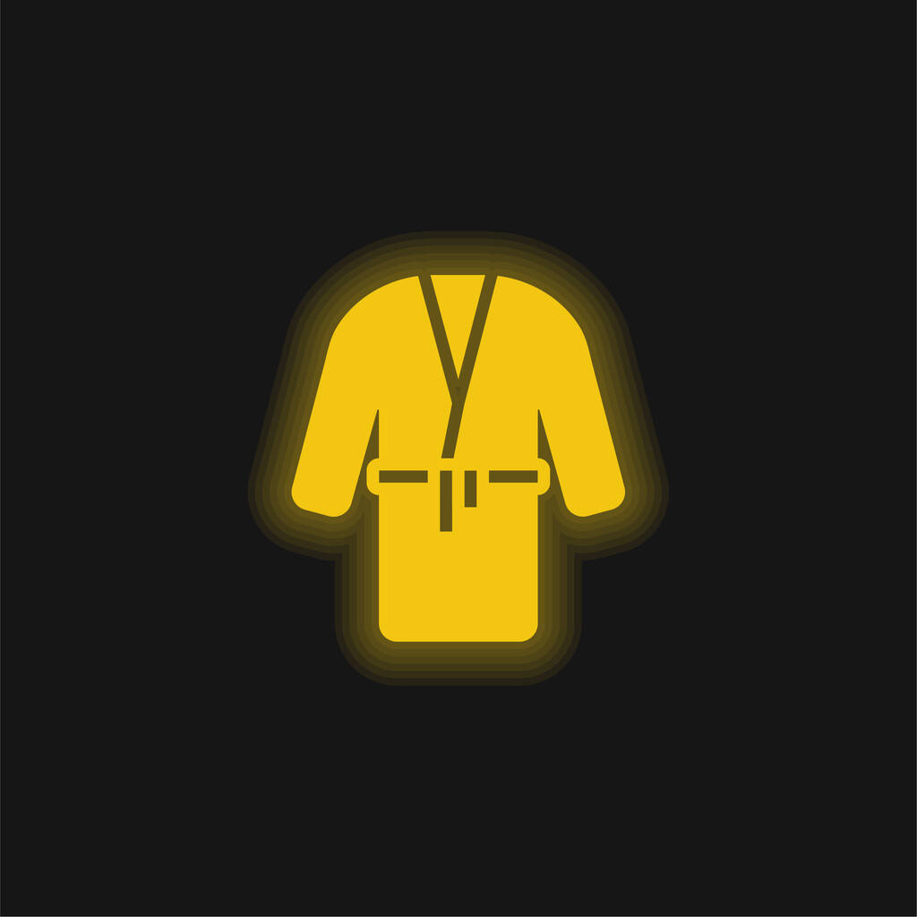 Albornoz amarillo brillante icono de neón - Vector, imagen