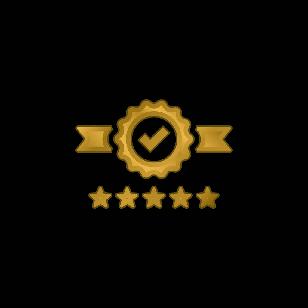 Badge gold plated metalic icon or logo vector - Vector, Image