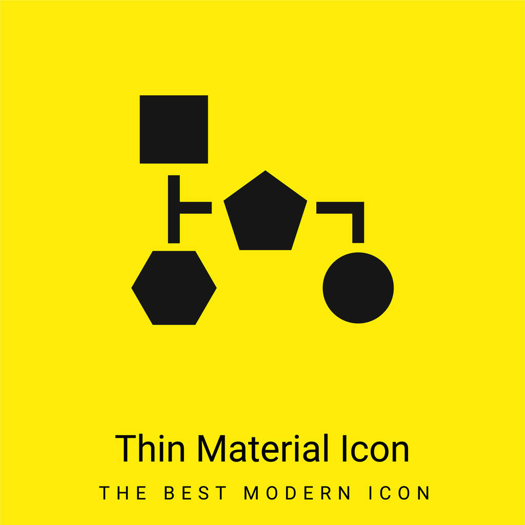 Block Scheme Of Black Geometrical Shapes minimal bright yellow material icon - Vector, Image