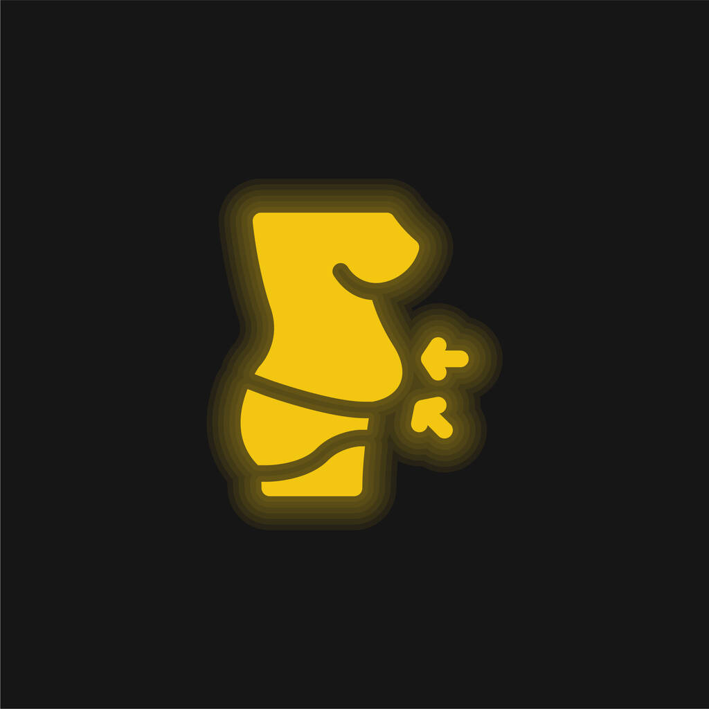 Жовта сяюча неонова ікона живота
 - Вектор, зображення