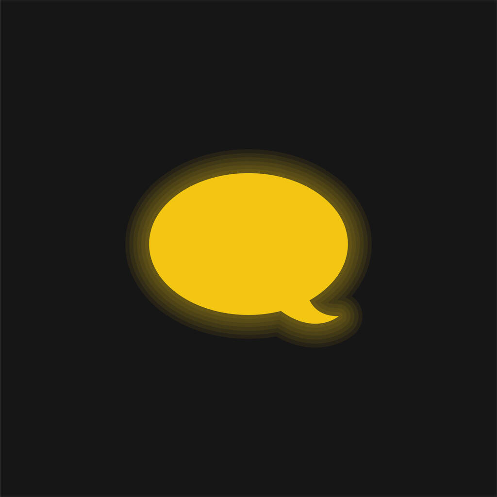 Icône néon jaune bulle de discours noir - Vecteur, image
