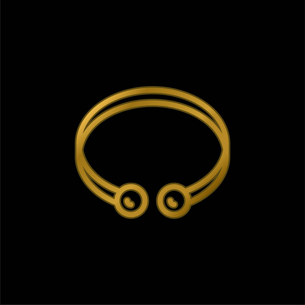 Золота металева іконка Bangle або вектор логотипу
 - Вектор, зображення