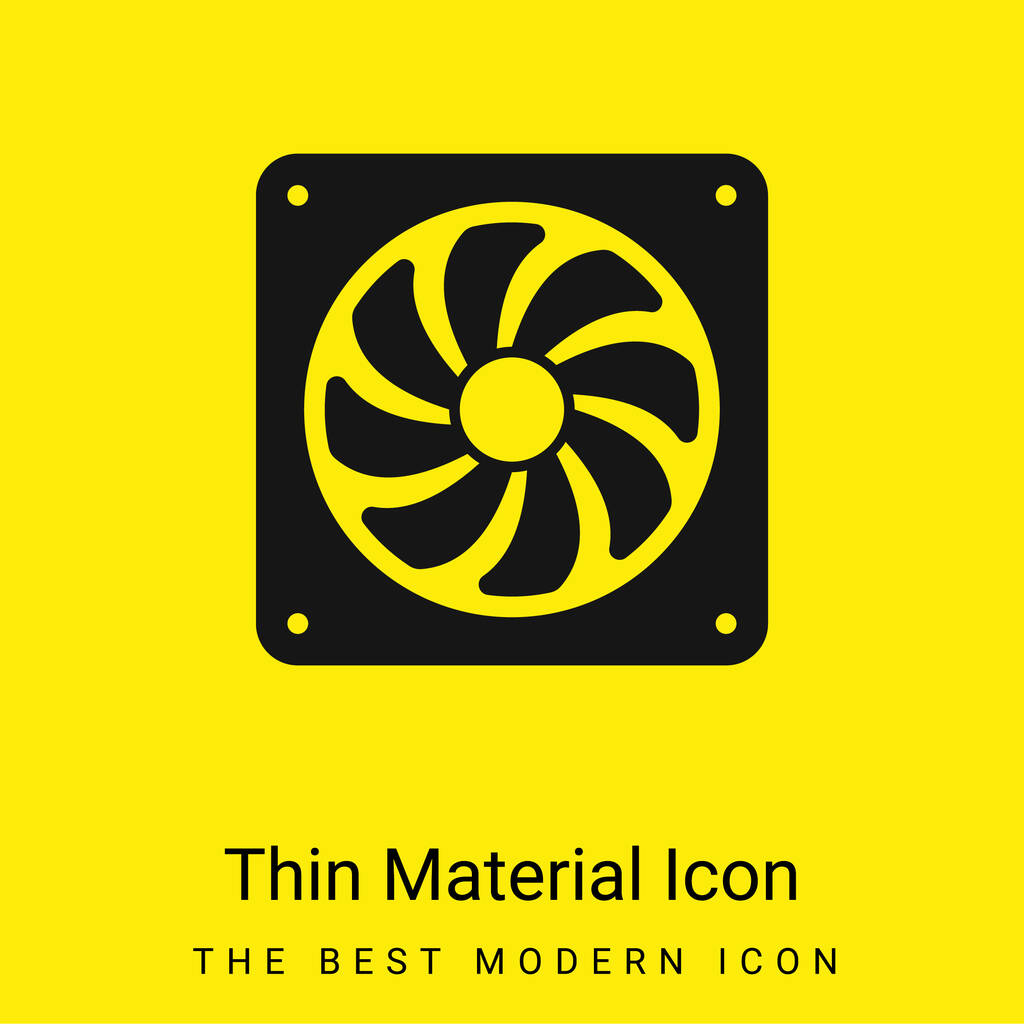 Gran ventilador eléctrico mínimo icono de material amarillo brillante - Vector, imagen