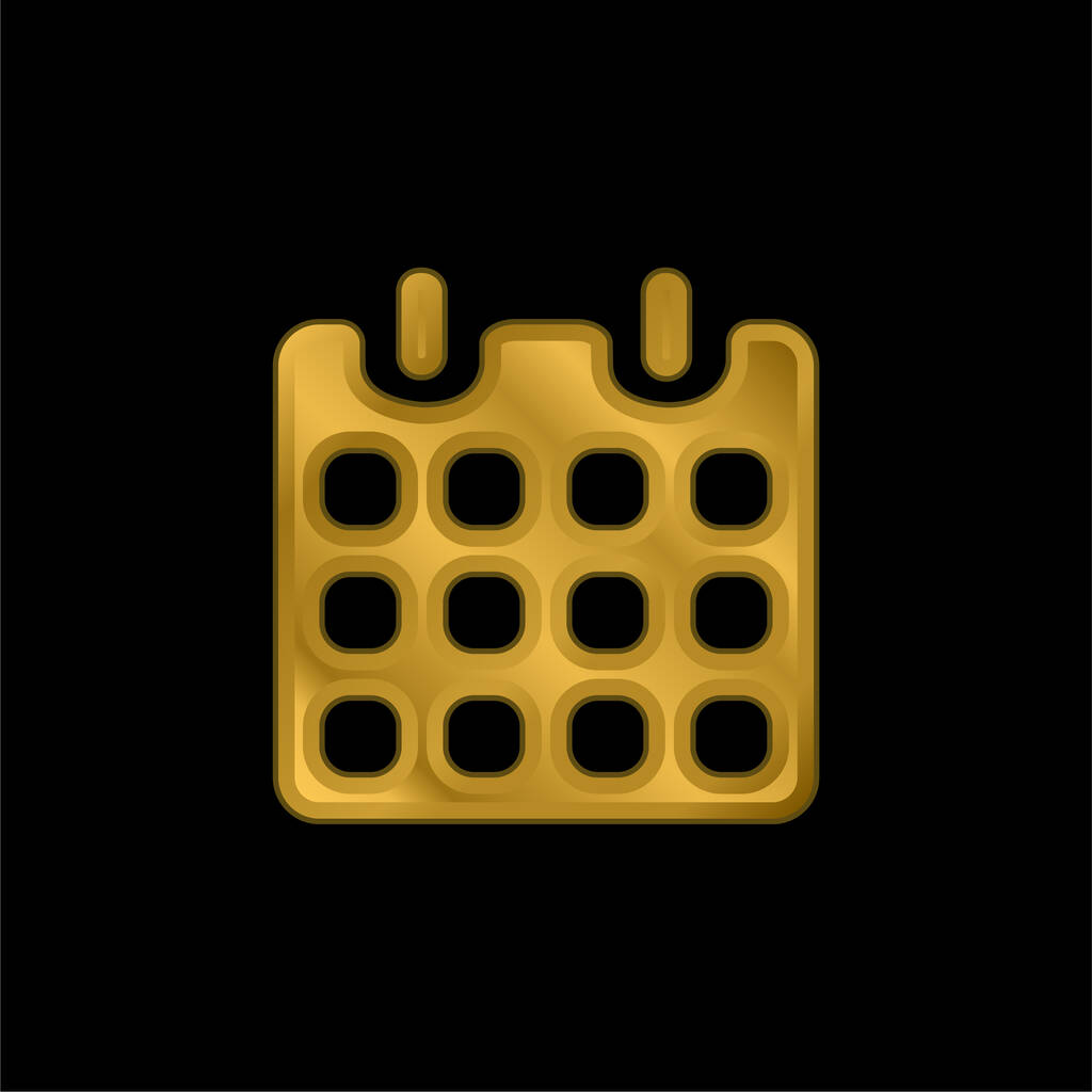 Μαύρο ημερολόγιο εγγράφου με την άνοιξη επίχρυσο μεταλλικό εικονίδιο ή το λογότυπο διάνυσμα - Διάνυσμα, εικόνα