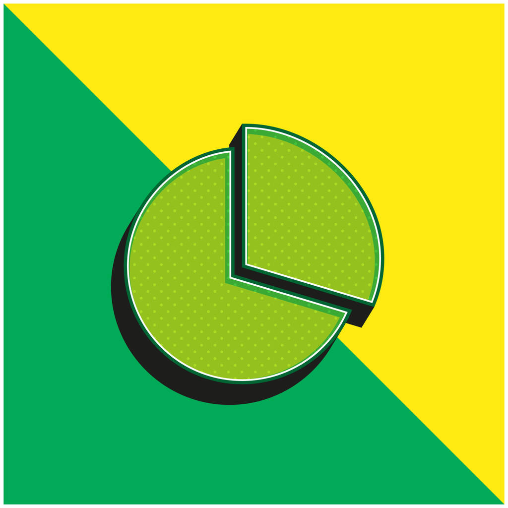 Черный круговой графический зеленый и желтый современный 3D логотип векторной иконки - Вектор,изображение