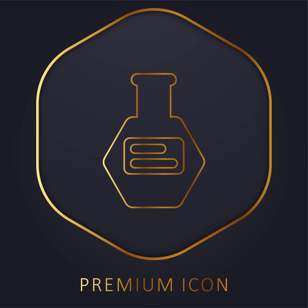 Butelka tabletek złotej linii logo premium lub ikona - Wektor, obraz