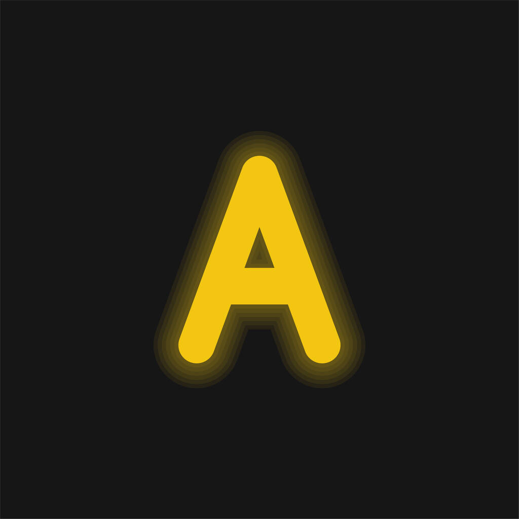 Une icône jaune néon brillant - Vecteur, image