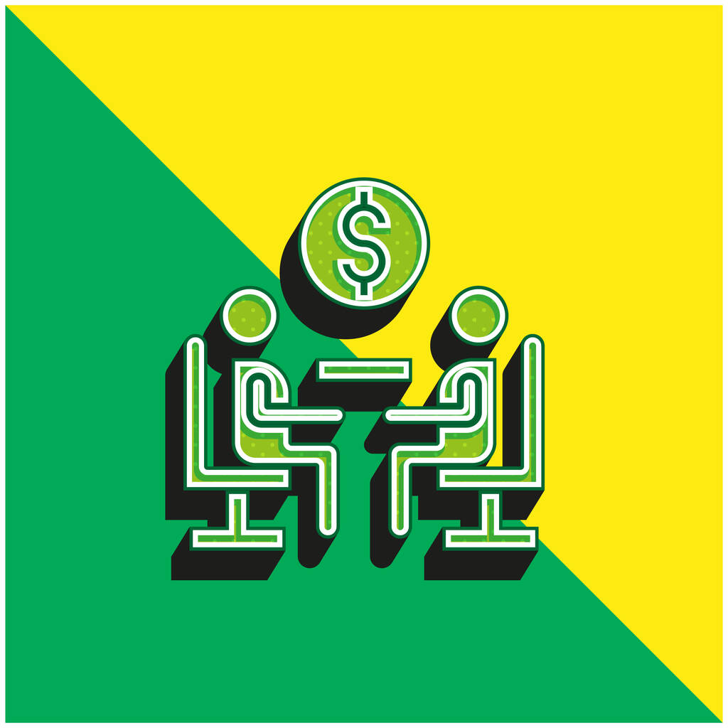 Συμφωνία Πράσινο και κίτρινο σύγχρονο 3d διάνυσμα εικονίδιο λογότυπο - Διάνυσμα, εικόνα