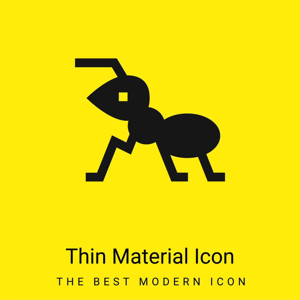 Hangya minimális élénk sárga anyag ikon - Vektor, kép