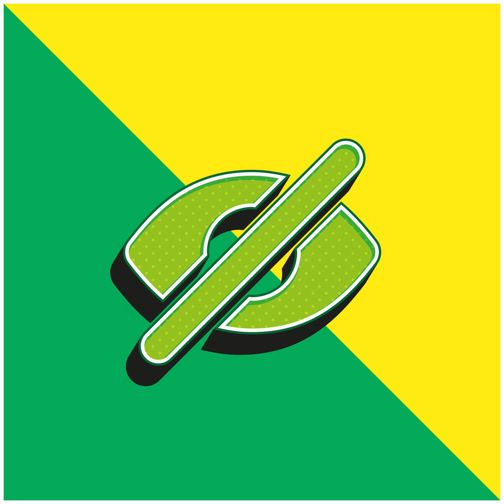 Ciego verde y amarillo moderno vector 3d icono del logotipo - Vector, imagen