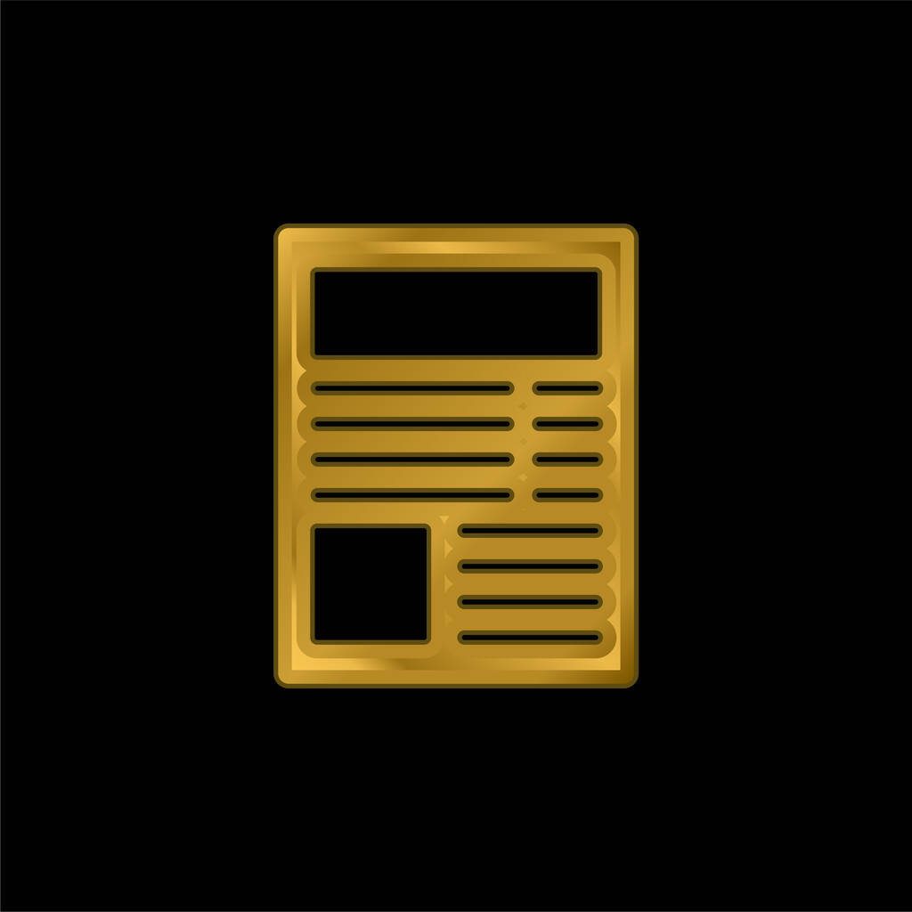 Articolo icona metallica placcato oro o logo vettoriale - Vettoriali, immagini