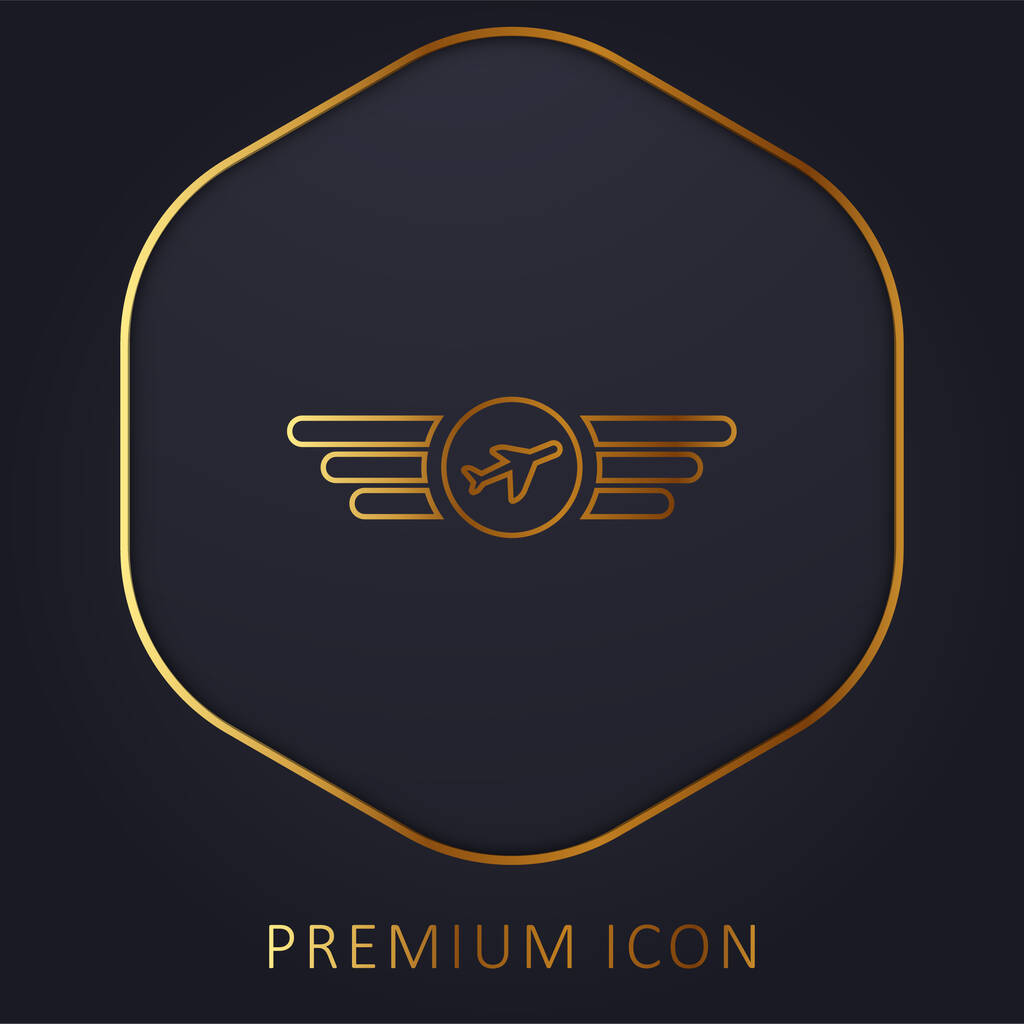 Air Company Logo golden line premium logo or icon - Vector, Image