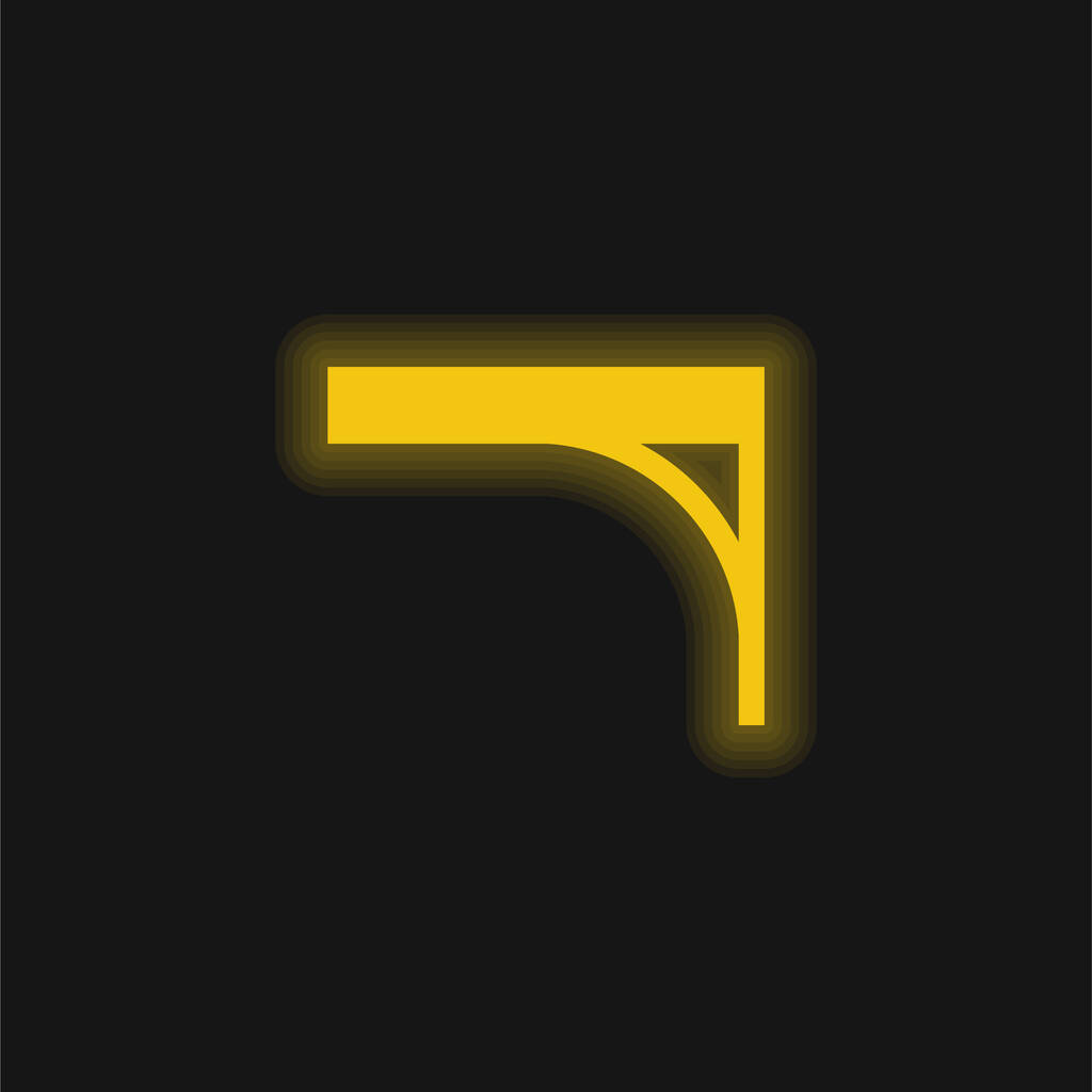 Ikona žlutého zářícího neonu závorky - Vektor, obrázek