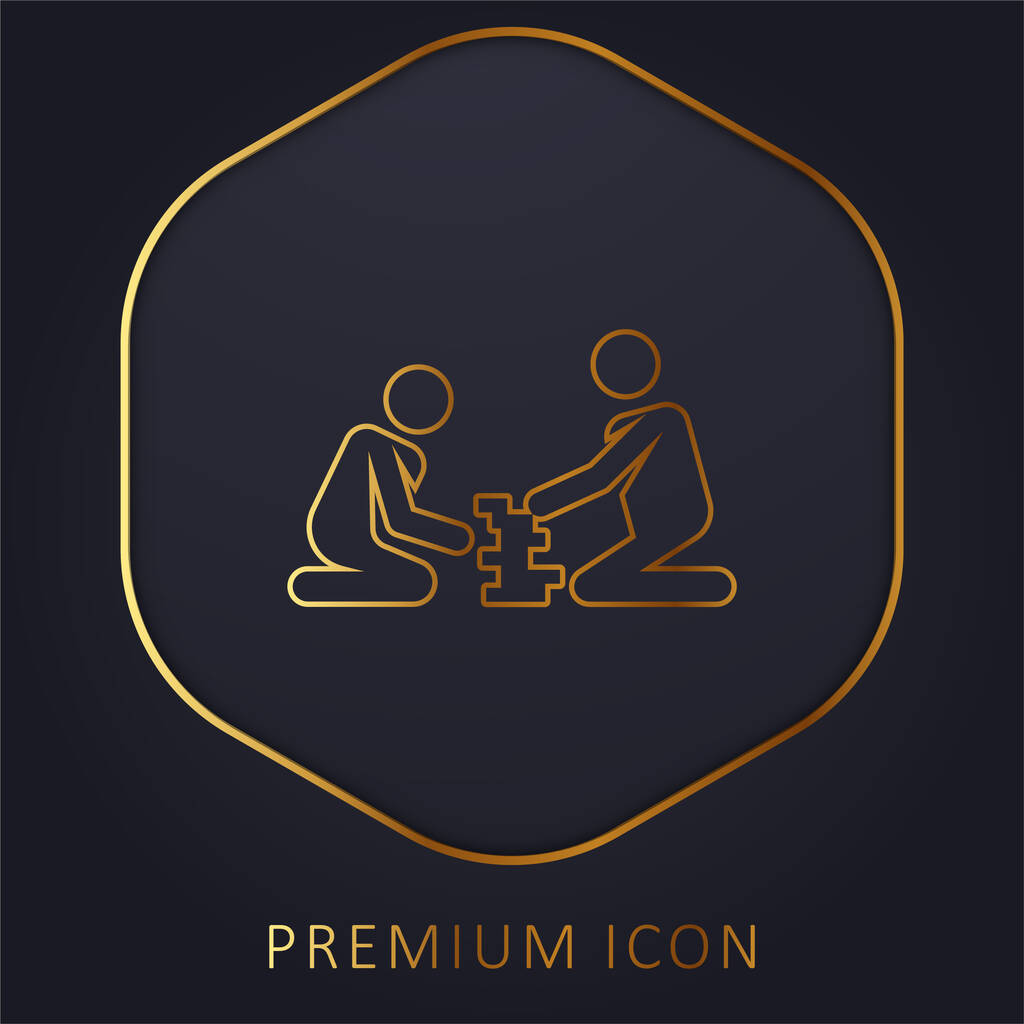 Giochi da tavolo linea dorata logo premium o icona - Vettoriali, immagini