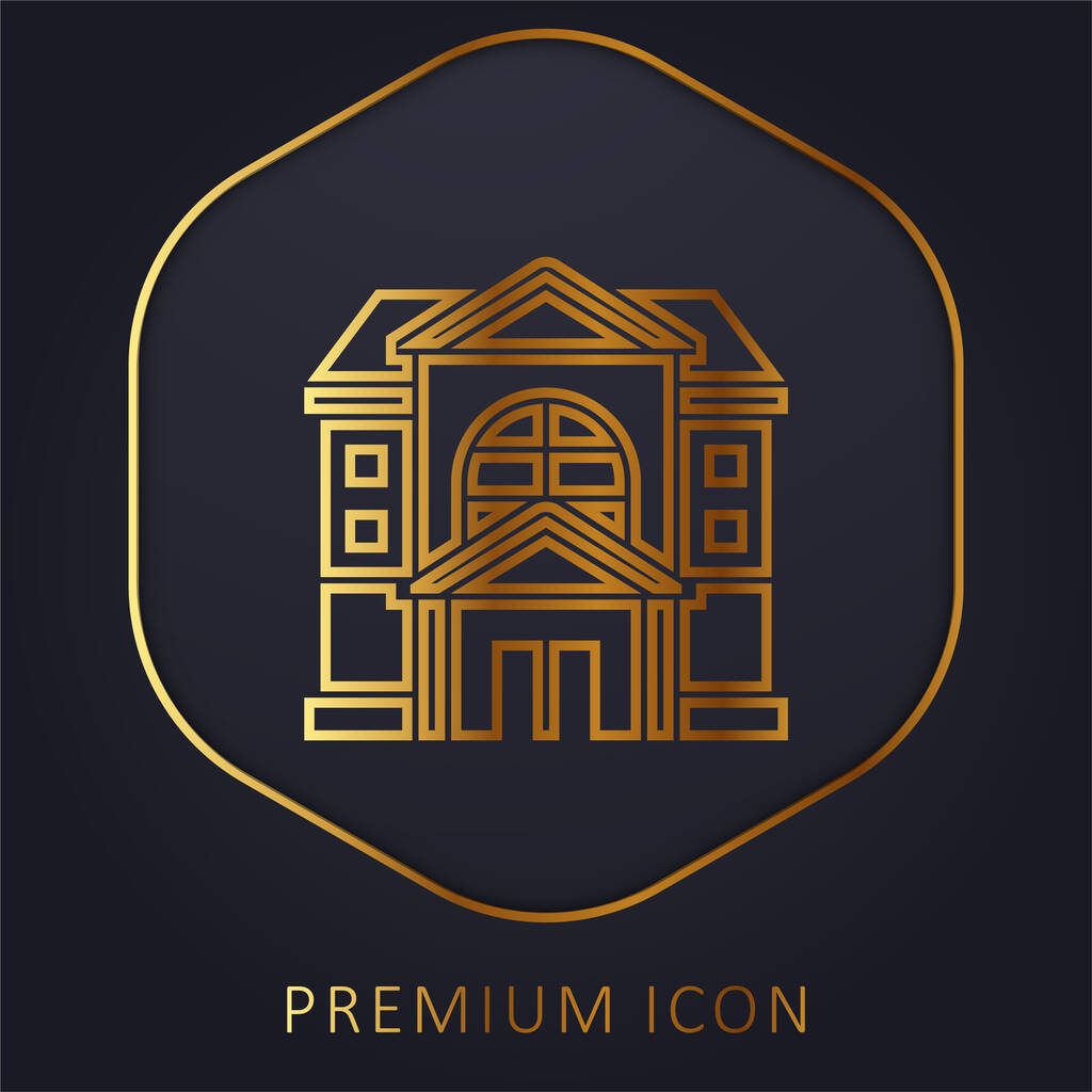 Wohnung goldene Linie Premium-Logo oder Symbol - Vektor, Bild