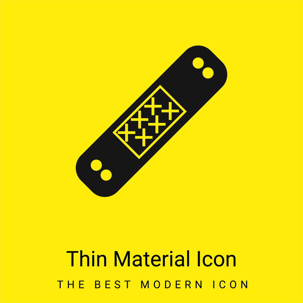 Band Aid ícone material amarelo brilhante mínimo - Vetor, Imagem