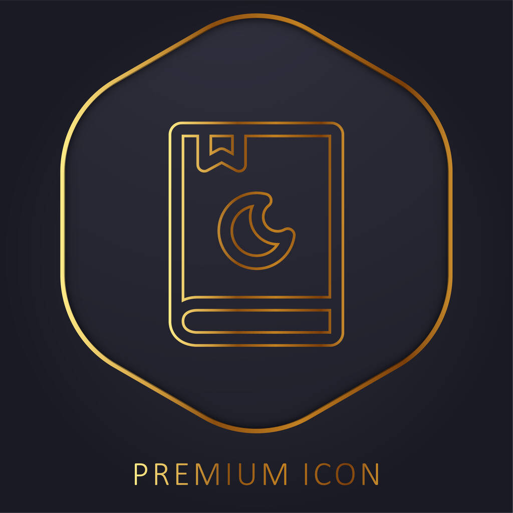 Libro de bebé línea de oro logotipo premium o icono - Vector, imagen