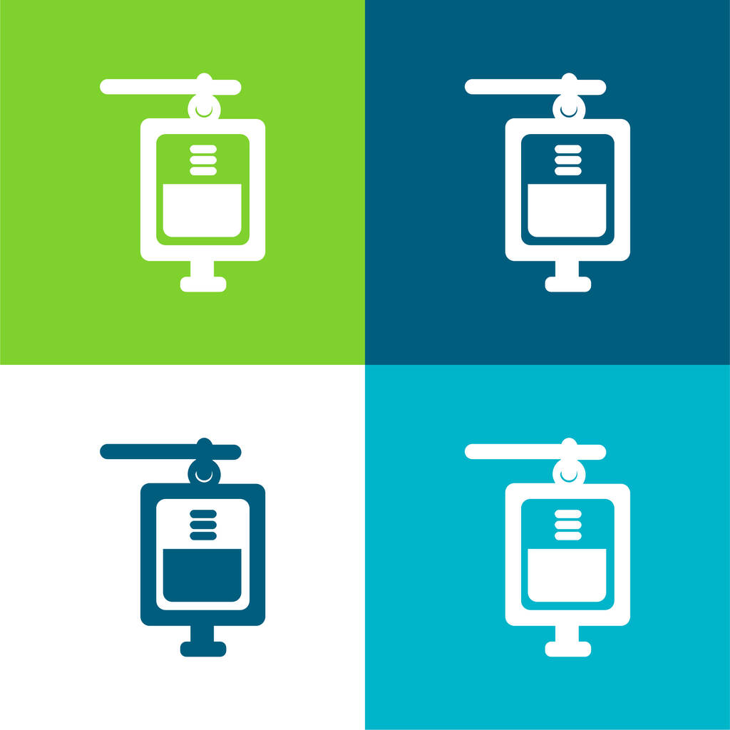Blood Transfusion Flat four color minimal icon set - Vector, Image