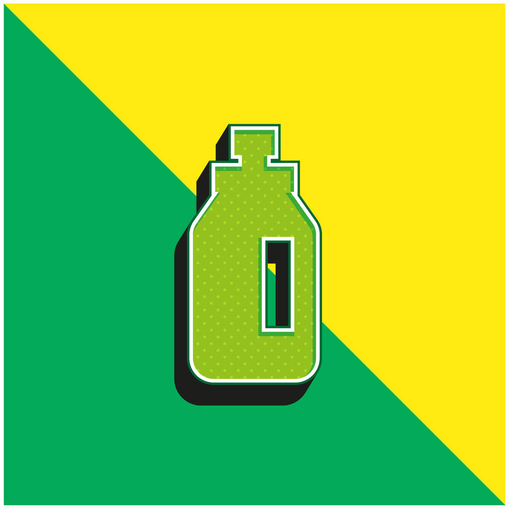 Butelka Zielony i żółty nowoczesny ikona wektora 3D logo - Wektor, obraz