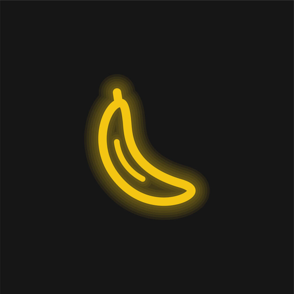 Banana amarillo brillante icono de neón - Vector, Imagen