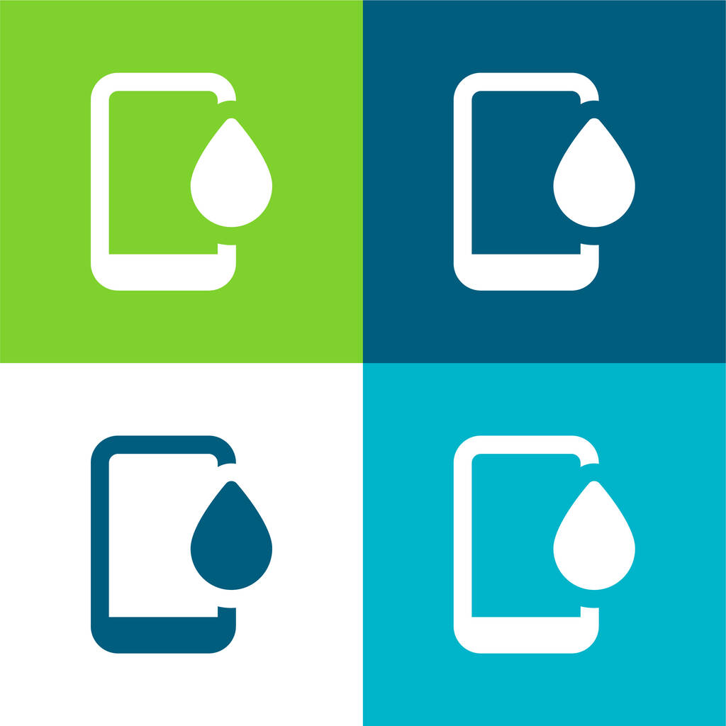 Zastosowanie Płaskie cztery kolory minimalny zestaw ikon - Wektor, obraz
