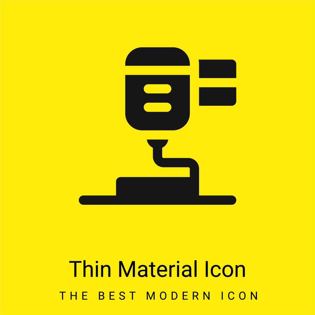 Impresión 3d mínimo icono de material amarillo brillante - Vector, imagen