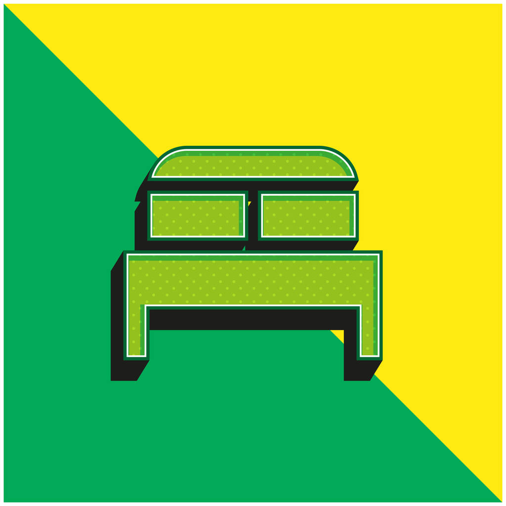 Bed Groen en geel modern 3D vector icoon logo - Vector, afbeelding