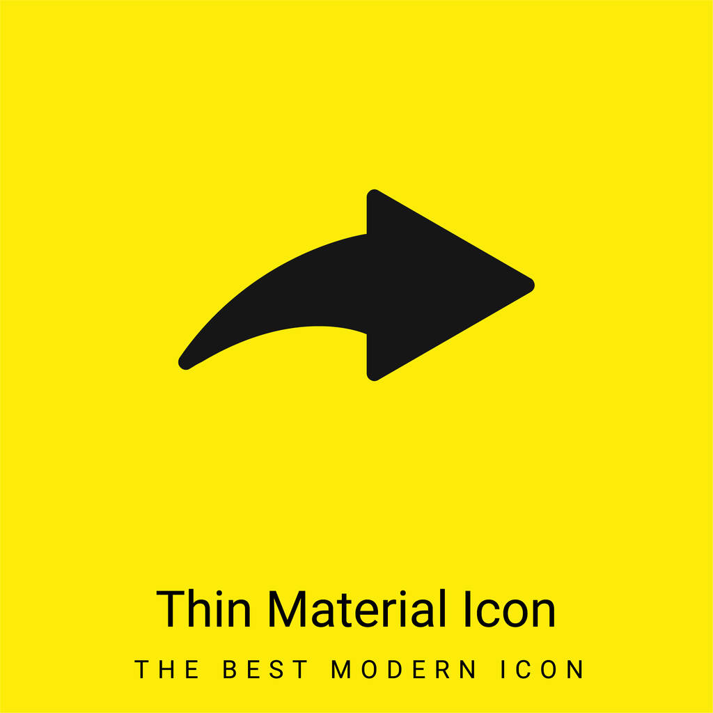 Nyíl mutatva jobbra minimális fényes sárga anyag ikon - Vektor, kép