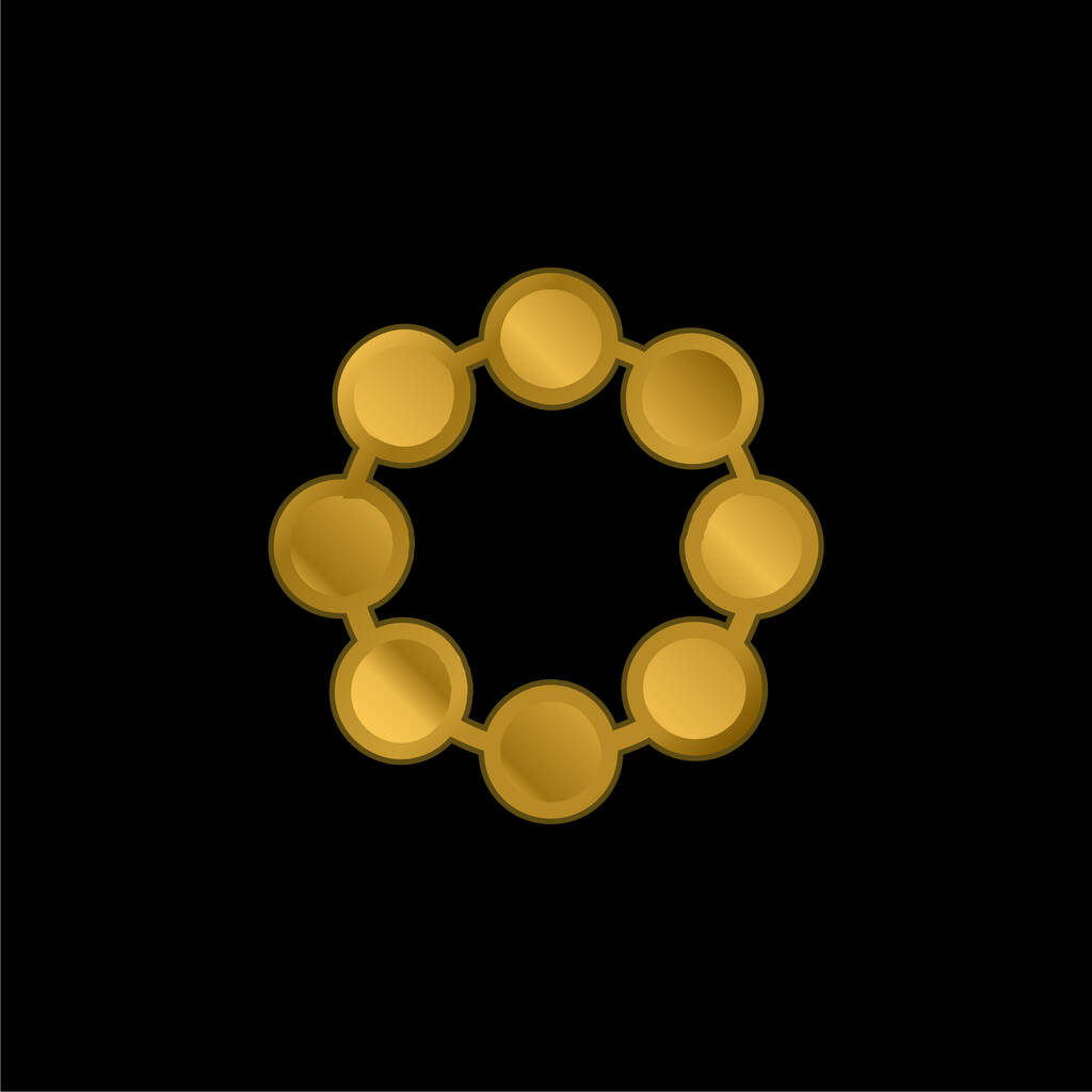 Perlen vergoldet metallisches Symbol oder Logo-Vektor - Vektor, Bild