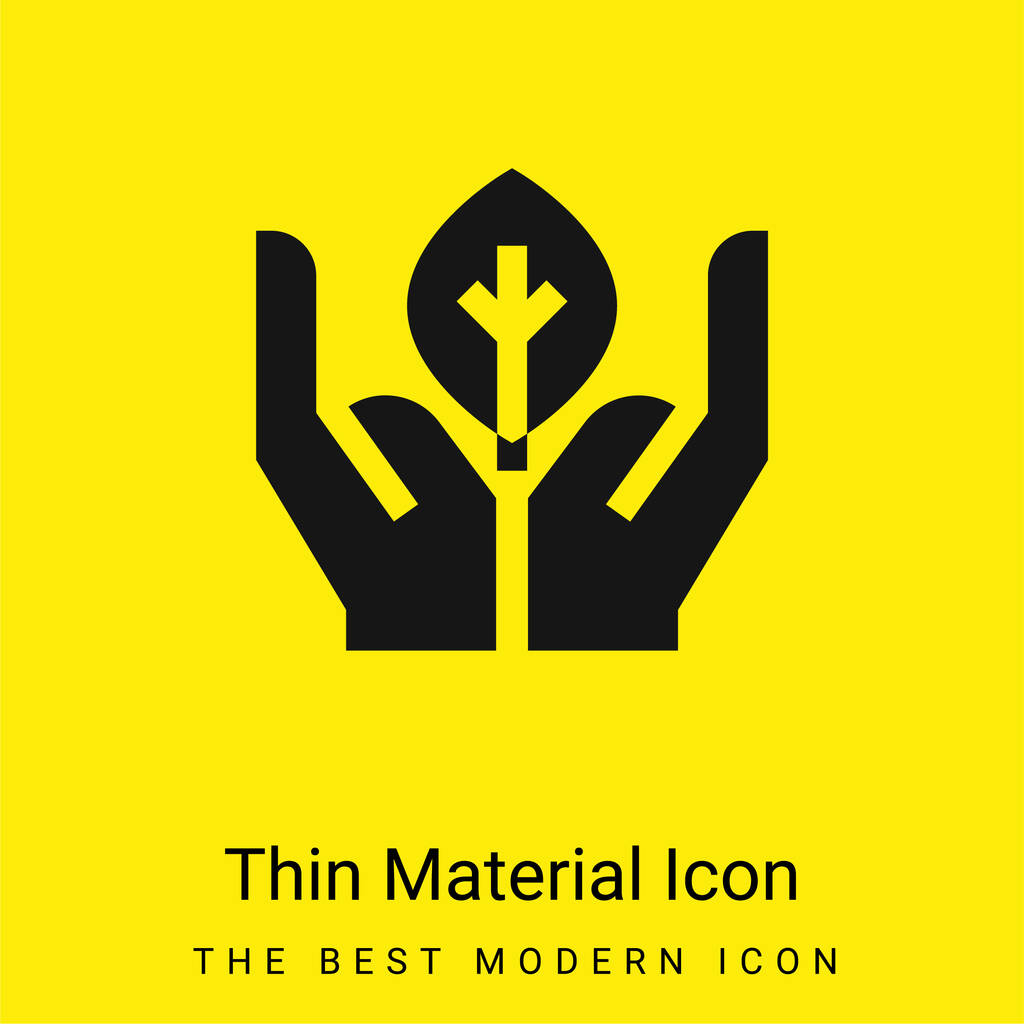 Biologia icona materiale giallo brillante minimo - Vettoriali, immagini