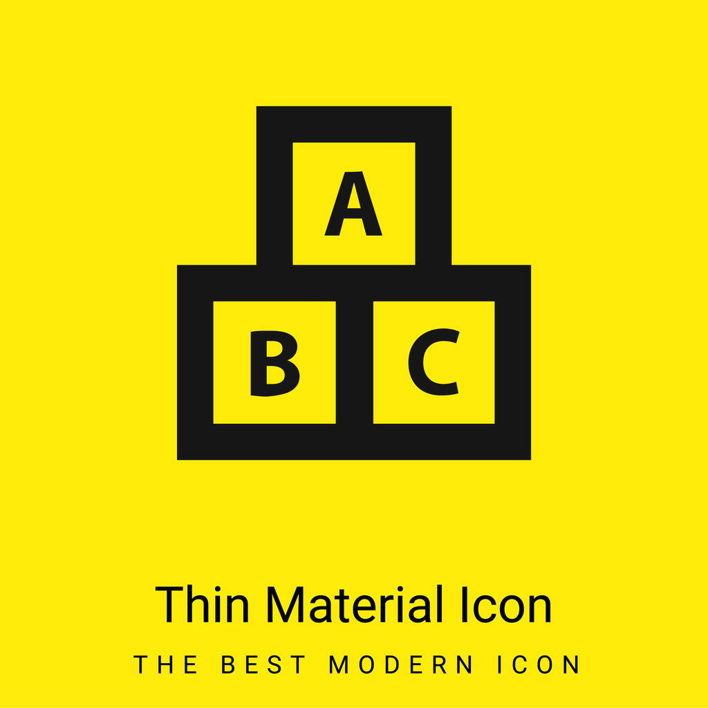 ABC Cubes For Education minimalna jasnożółta ikona materiału - Wektor, obraz