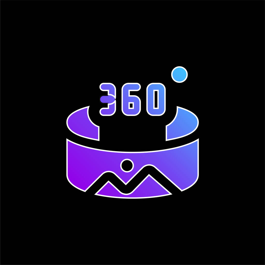 Icono de vector de degradado azul de 360 grados - Vector, imagen