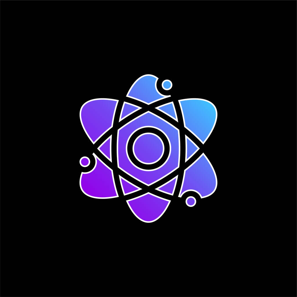 Atom ikona wektora niebieskiego gradientu - Wektor, obraz