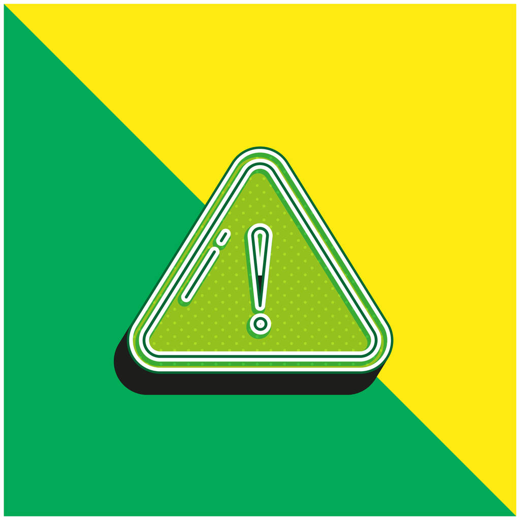 Warnung Grünes und gelbes modernes 3D-Vektor-Symbol-Logo - Vektor, Bild