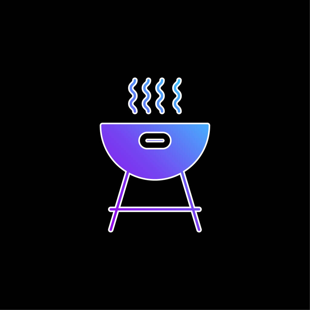 Barbecue blue gradient vector icon - Vector, Image