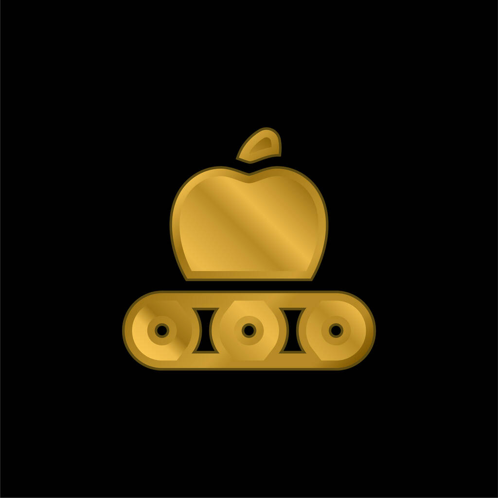 Яблуневе золото на металевій іконі або вектор логотипу. - Вектор, зображення