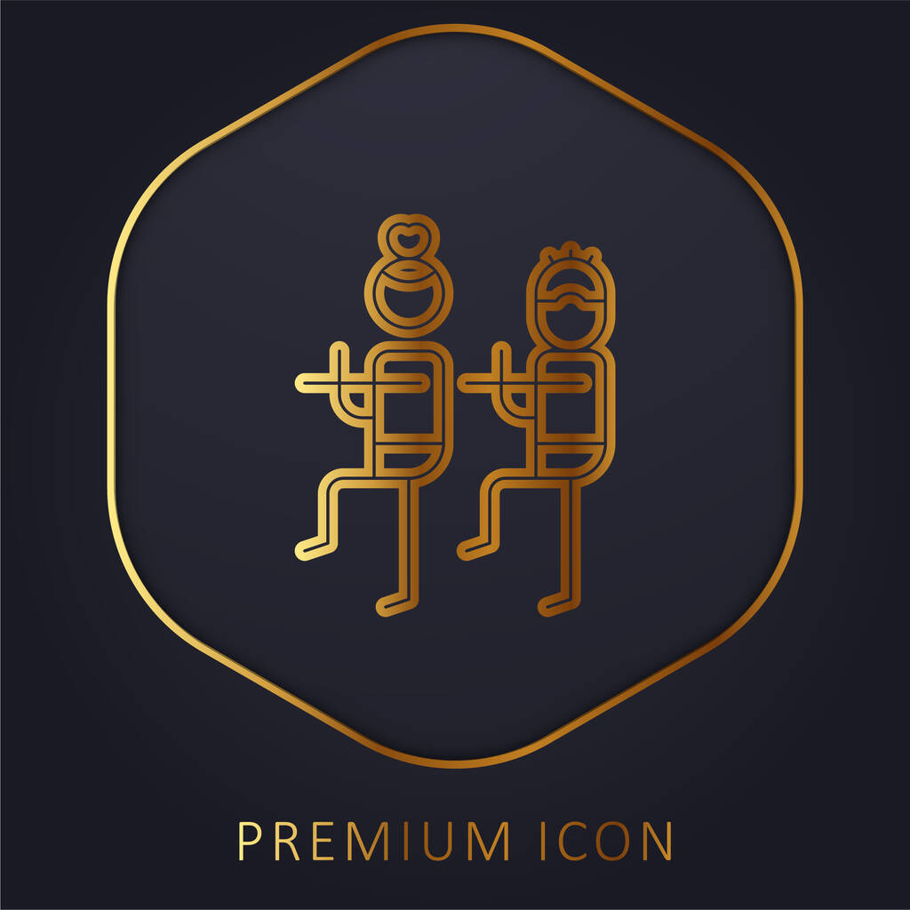 Bodycombat linha dourada logotipo premium ou ícone - Vetor, Imagem